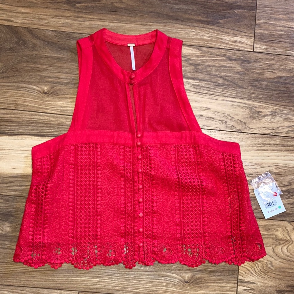 Free People NWT red tank top blouse